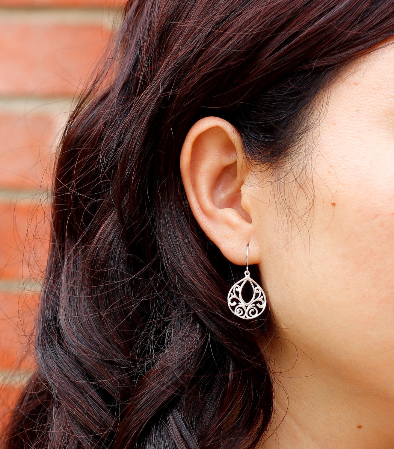 Buy Sterling Silver Polished Open Filigree Round Design Dangle Shepard Hook  Earrings NEW Online in India - Etsy
